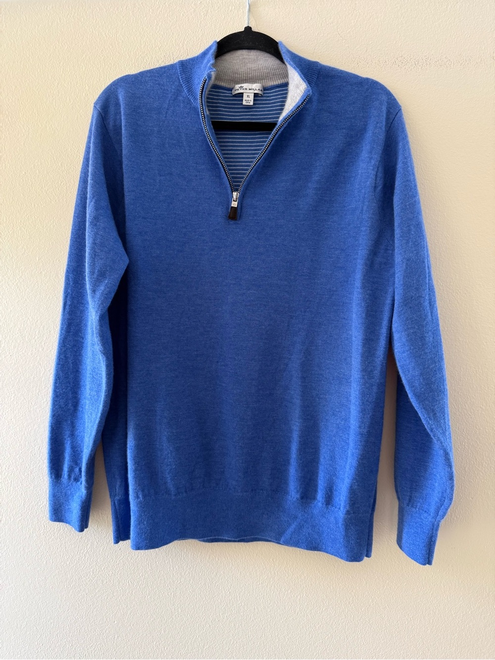 Peter Millar Royal Blue Quarter-Zip Cashmere Sweater